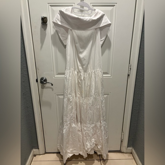 Andres Otalora Exclusive Totora Tiered Cotton Off-The-Shoulder Maxi Dress - Picture 6 of 7